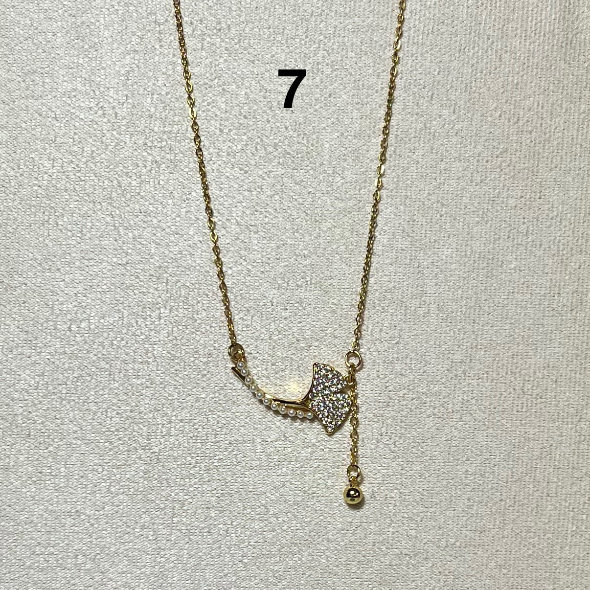 Collier Doré en acier inoxydable N° 7 (43cm+ 5cm) – Ajustable, hypoallergénique et résistants à l’eau