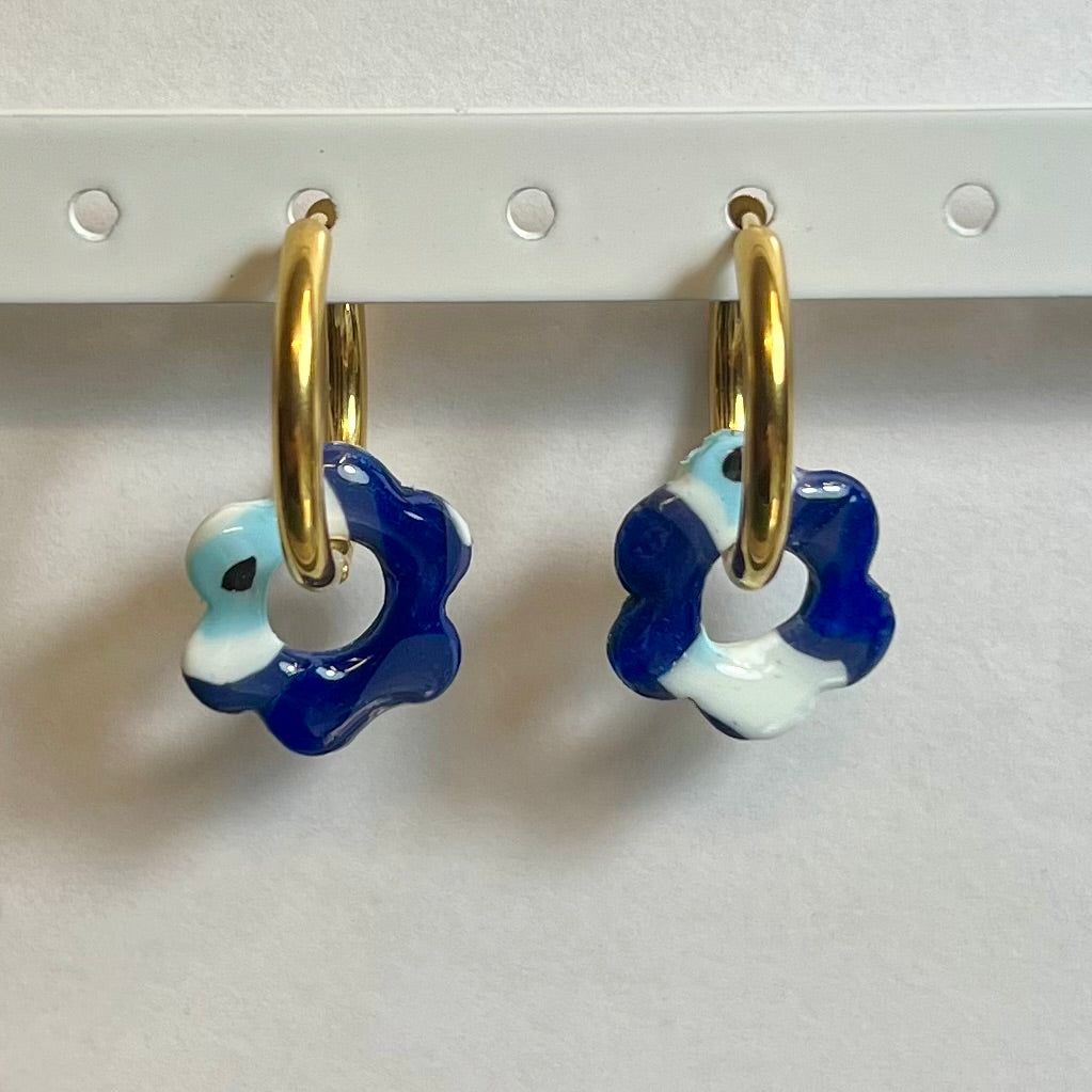 Pampilles interchangeables Mini Flora (15mm)– Paires de mini fleurs en pâte polymère (sans créoles)