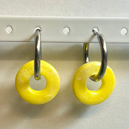 Pampilles Halo (20mm) – Paires de pampilles en pâte polymère nacrée pastel (sans créoles)