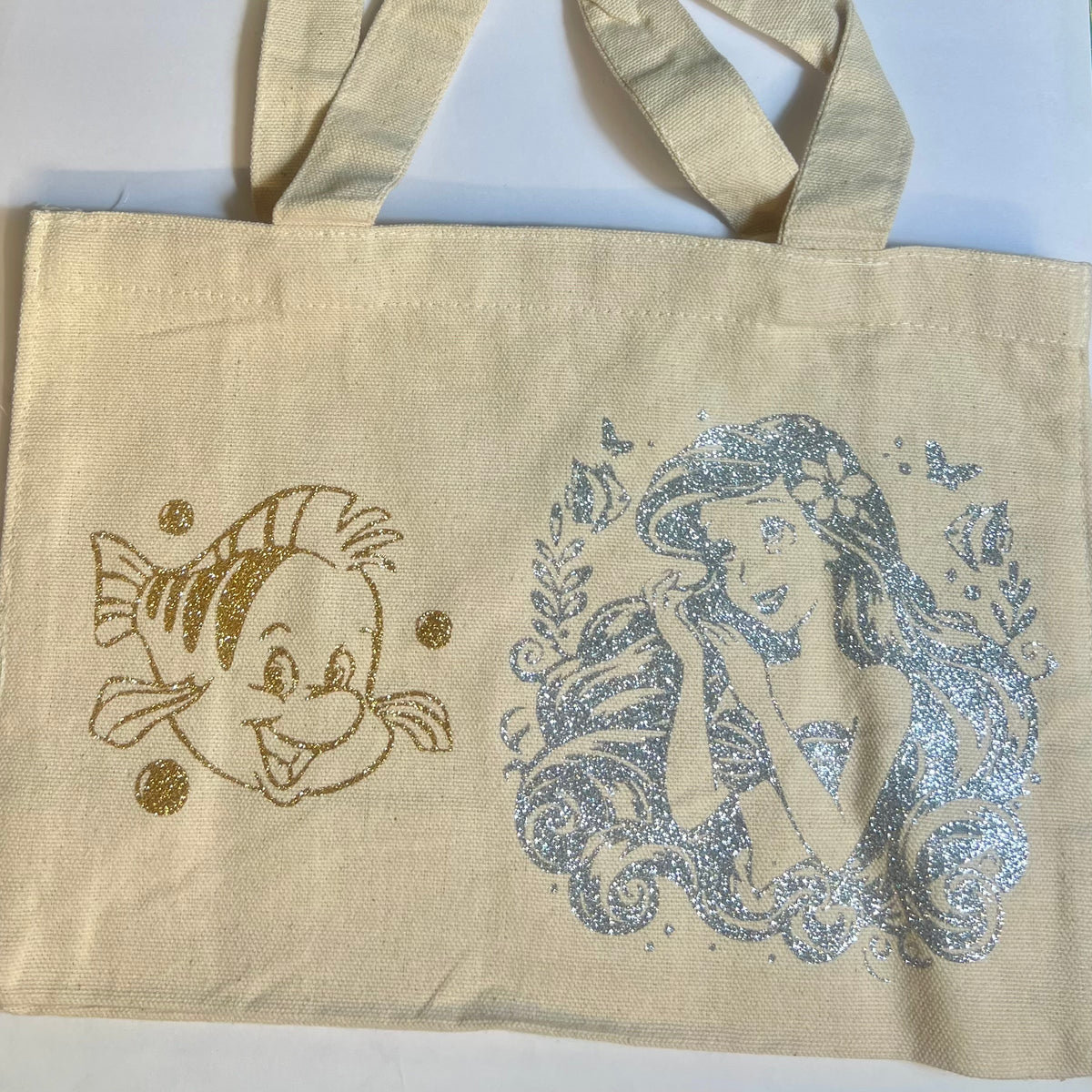 Petit sac crème en coton décoré ariel – Kokoha