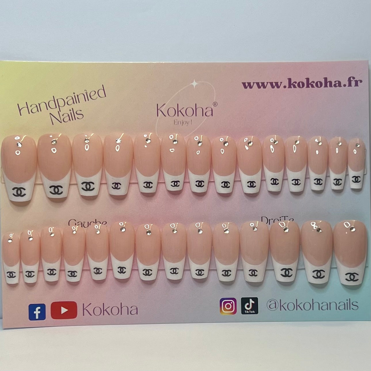 Fast Nails F016 French Élégante avec Strass – Kokoha