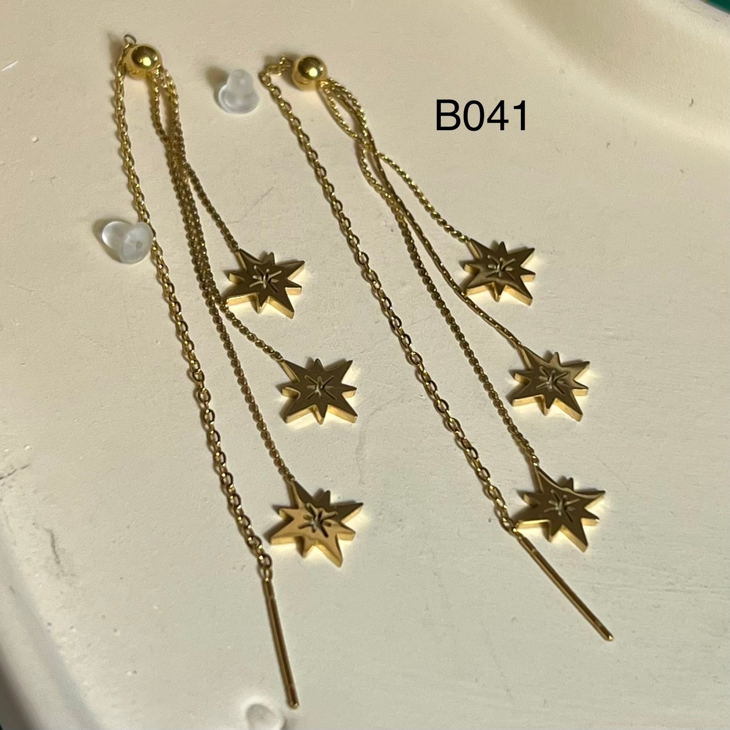 Boucles d’Oreilles en Acier Inoxydable B041 – Doré ou Argenté | Hypoallergéniques et Résistantes à l’Eau