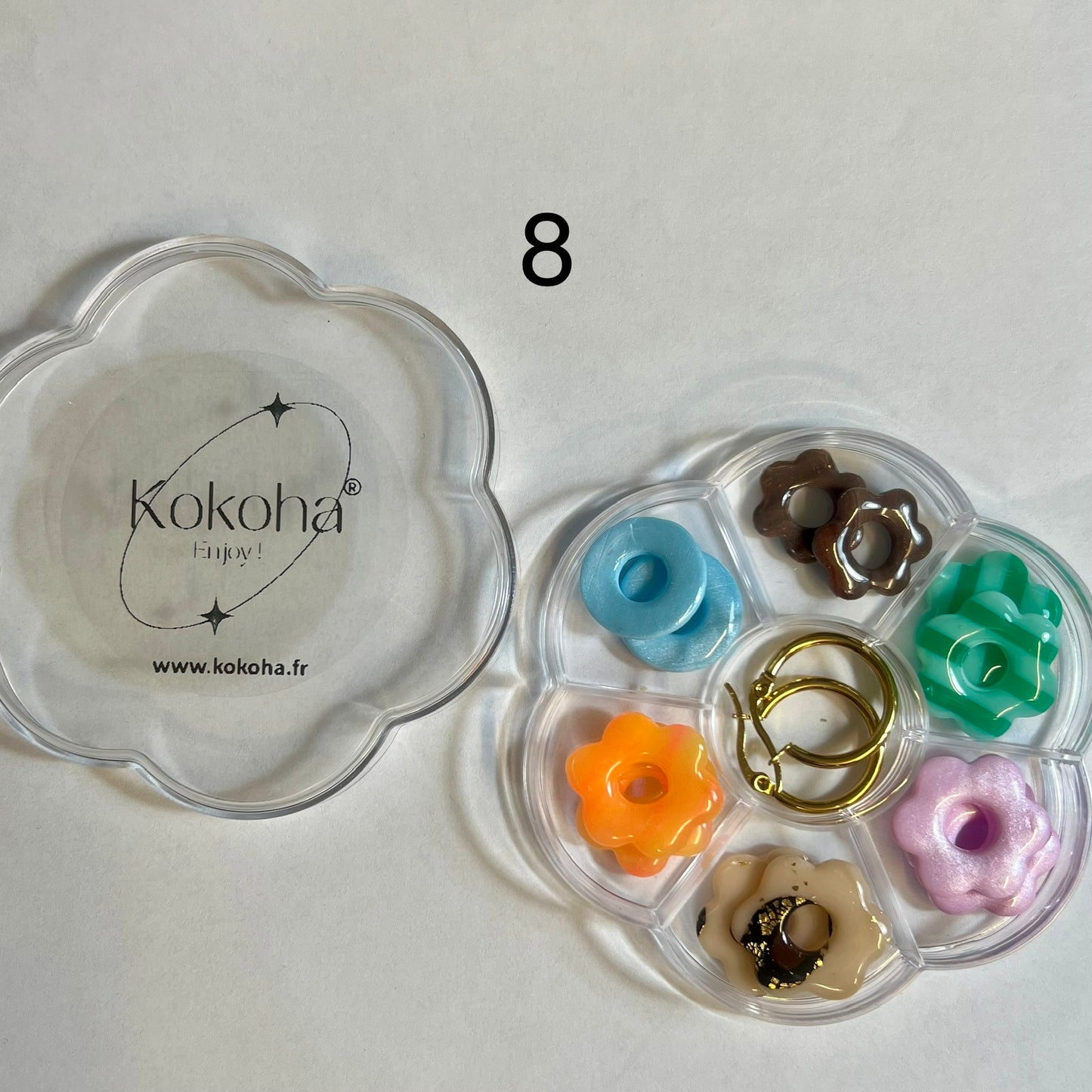 Coffret Boucles d’Oreilles Créoles et Pampilles – Boîte Fleur Acrylique Transparente | Acier Inoxydable