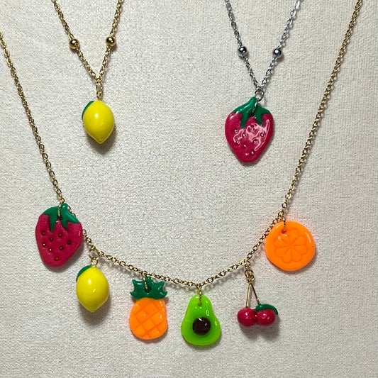 Colliers  fruits coloré en acier inoxydable
