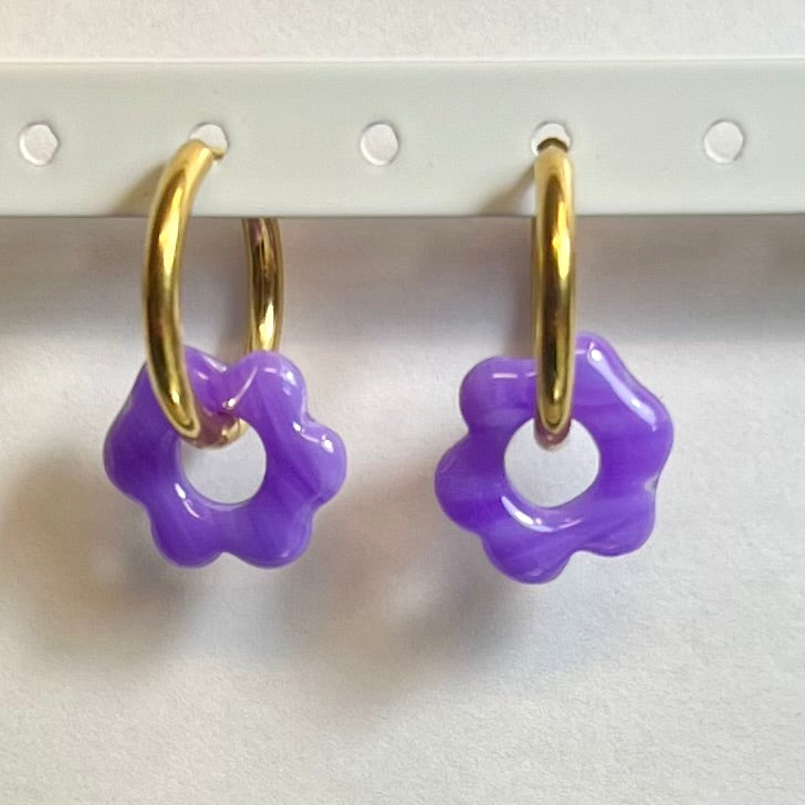 Pampilles interchangeables Mini Flora (15mm)– Paires de mini fleurs en pâte polymère (sans créoles)