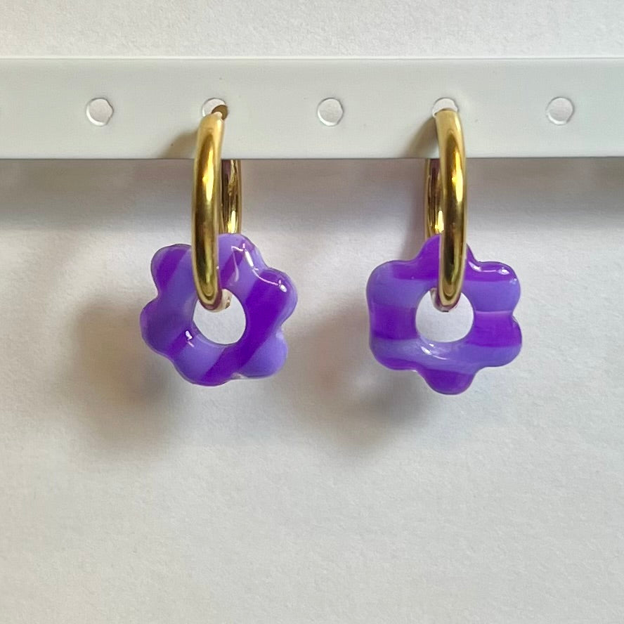 Pampilles interchangeables Mini Flora (15mm)– Paires de mini fleurs en pâte polymère (sans créoles)
