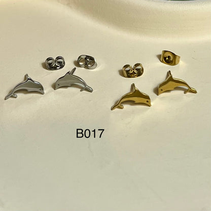 Boucles d’Oreilles en Acier Inoxydable B017 – Doré ou Argenté | Hypoallergéniques et Résistantes à l’Eau