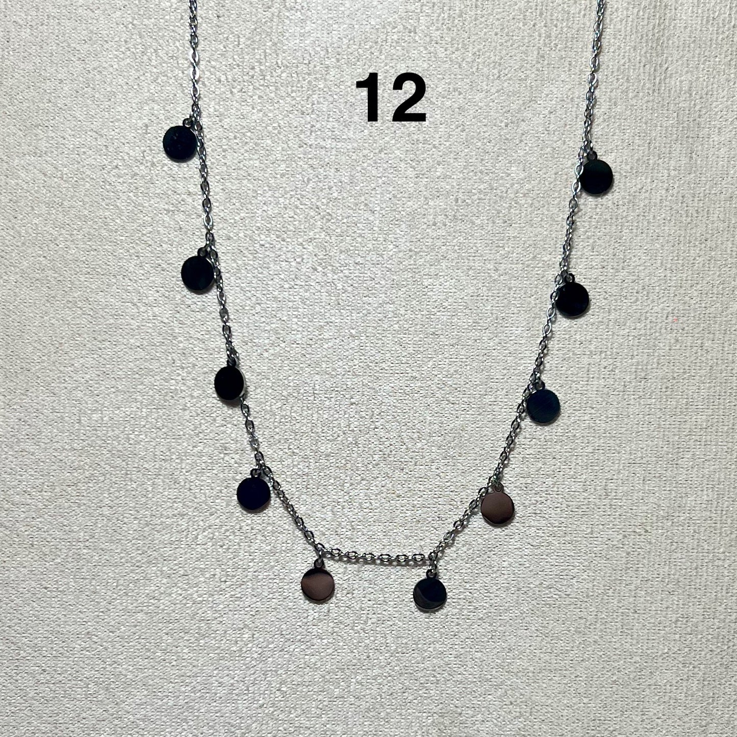 Collier en acier inoxydable N° 12 (39cm+ 5cm) – Ajustable, hypoallergénique et résistants à l’eau