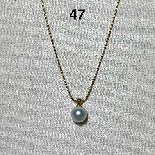 Collier Doré en acier inoxydable N° 47 (38cm+ 6cm) – Ajustable, hypoallergénique et résistants à l’eau