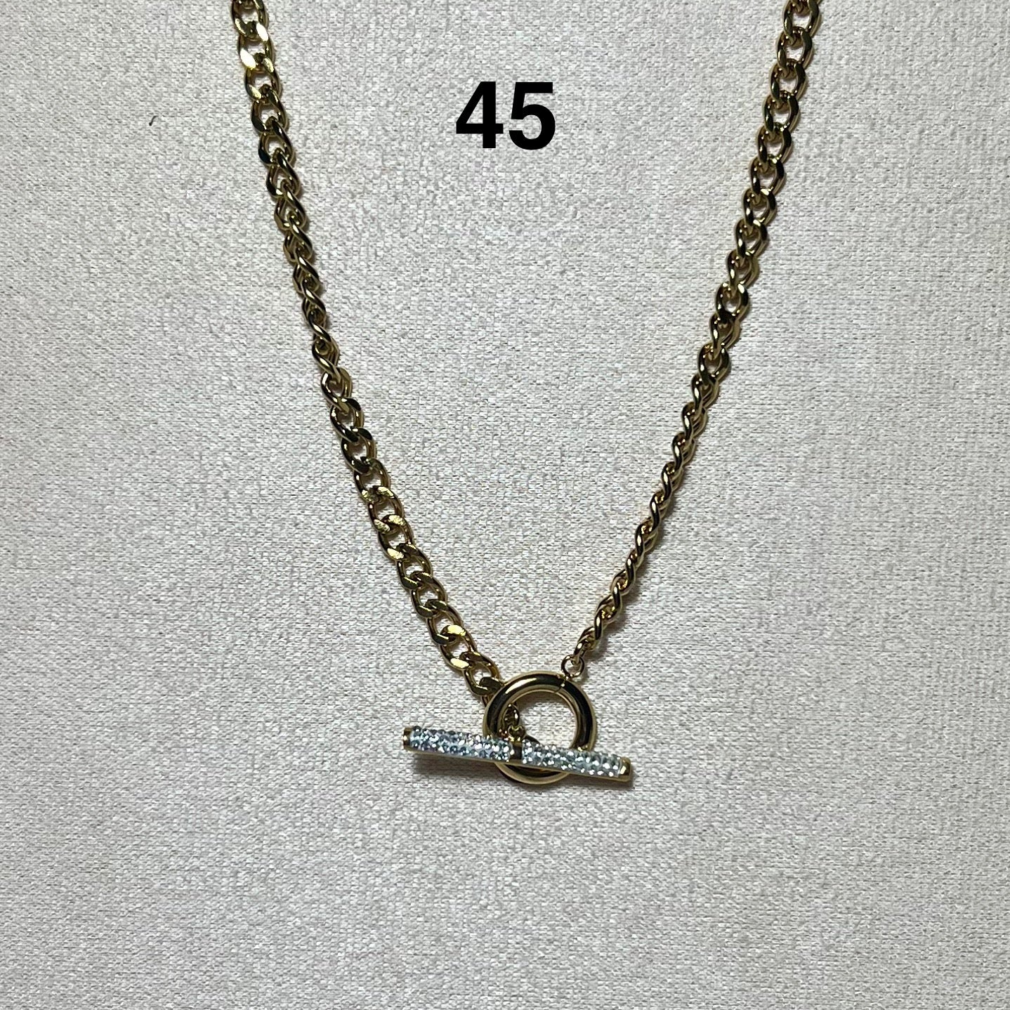 Collier Doré en acier inoxydable N° 45 (51cm) – Ajustable, hypoallergénique et résistants à l’eau