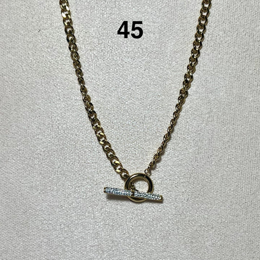 Collier Doré en acier inoxydable N° 45 (51cm) – Ajustable, hypoallergénique et résistants à l’eau