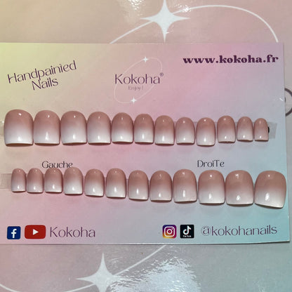 Kit Press On Nails Fast nails F003 Baby boomer brillant – Ongles parfaits en quelques minutes !