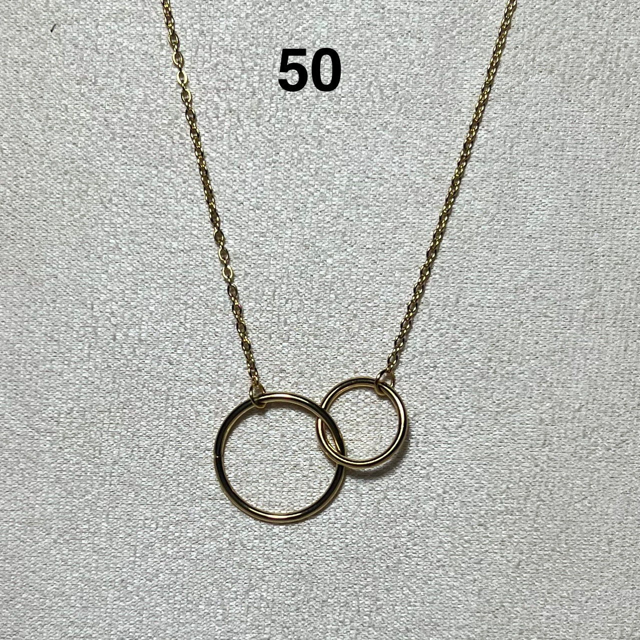 Collier Doré en acier inoxydable N° 50 (46cm+ 6cm) – Ajustable, hypoallergénique et résistants à l’eau