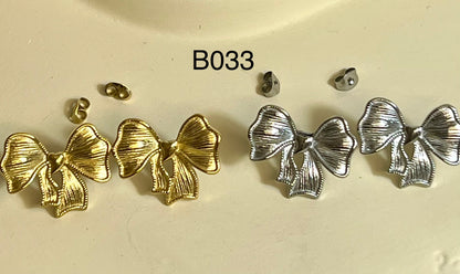 Boucles d’Oreilles en Acier Inoxydable B033 – Doré ou Argenté | Hypoallergéniques et Résistantes à l’Eau