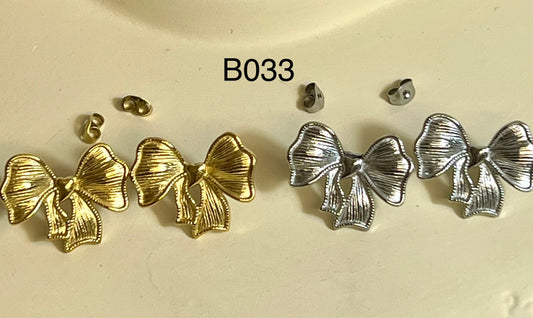 Boucles d’Oreilles en Acier Inoxydable B033 – Doré ou Argenté | Hypoallergéniques et Résistantes à l’Eau