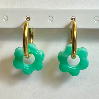 Pampilles interchangeables Mini Flora (15mm)– Paires de mini fleurs en pâte polymère (sans créoles)