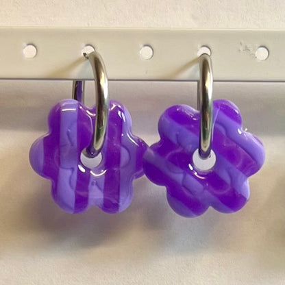 Pampilles Maxi Flora (25mm) – Paires de fleurs en pâte polymère (sans créoles)