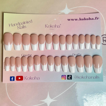 Kit Press On Nails Fast nails F013 French classique brillant – Ongles parfaits en quelques minutes !