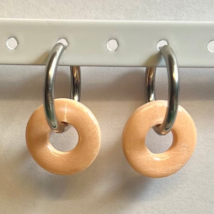 Pampilles Halo (20mm) – Paires de pampilles en pâte polymère nacrée pastel (sans créoles)