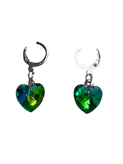 Boucles d’Oreilles Élégance Cœur Cristal en Acier Inoxydable