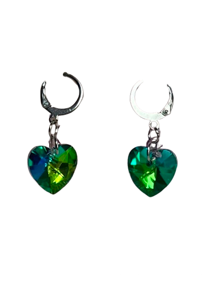 Boucles d’Oreilles Élégance Cœur Cristal en Acier Inoxydable