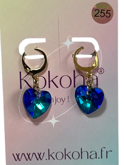 Boucles d’Oreilles Élégance Cœur Cristal en Acier Inoxydable