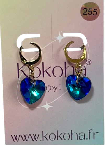 Boucles d’Oreilles Élégance Cœur Cristal en Acier Inoxydable
