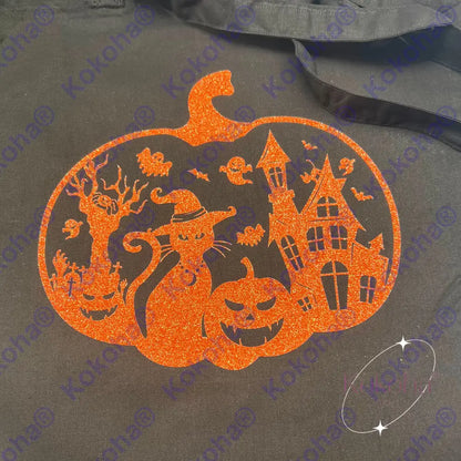 Tote bag noir personnalisable Halloween - Tote bag