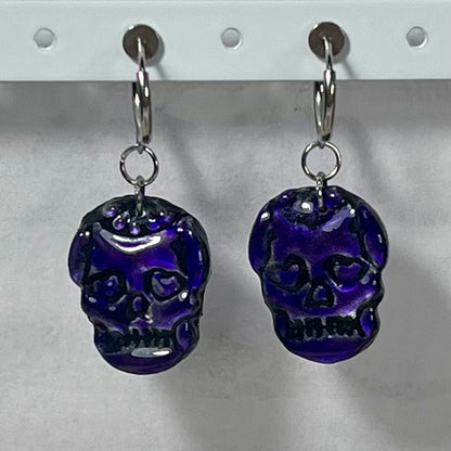 Boucles pour oreilles non percées Skull