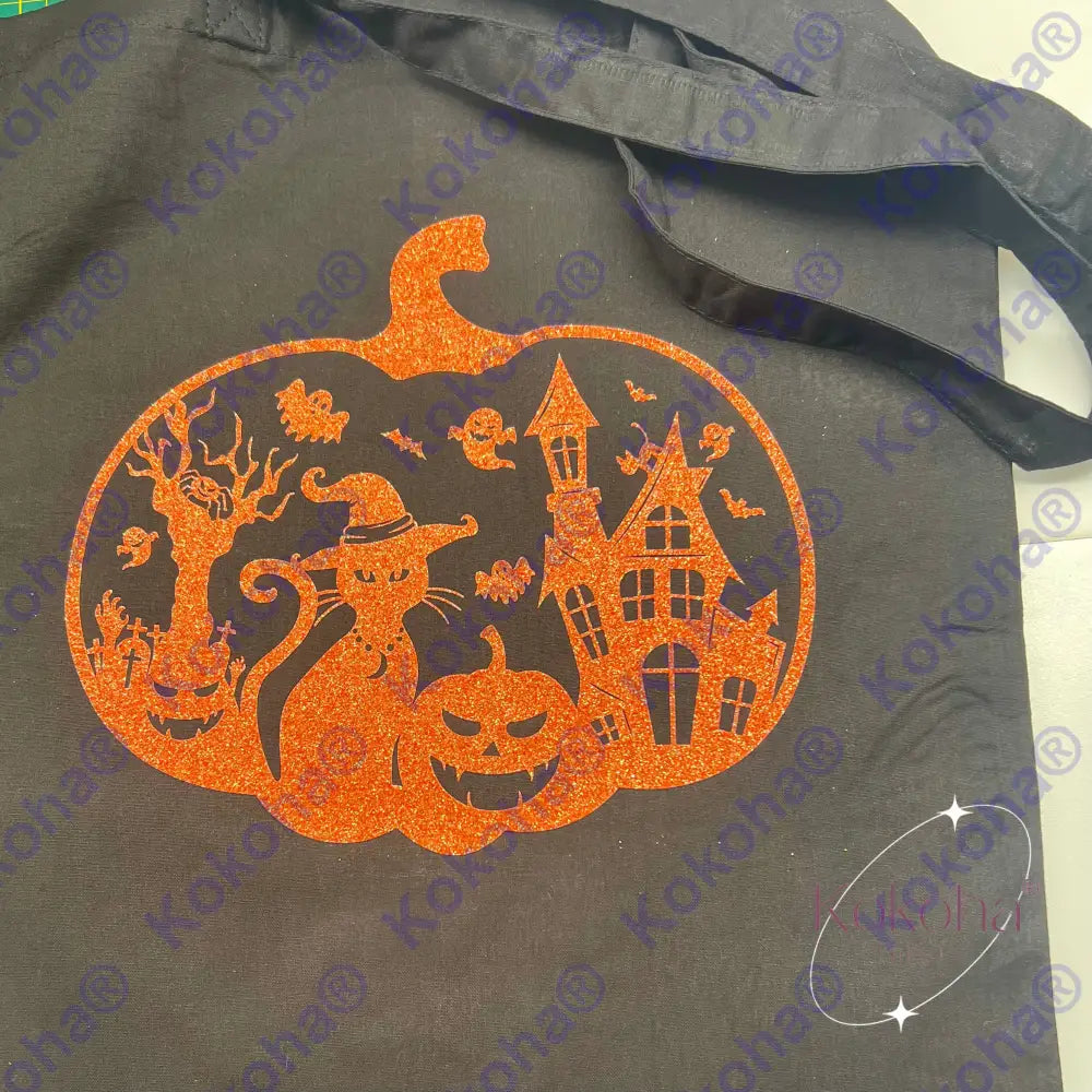 Tote bag noir personnalisable Halloween - Tote bag