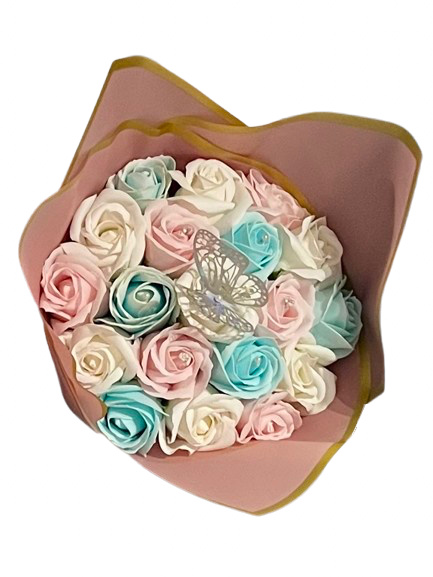 Bouquet 19 Roses de Savon - Bouquet Élégant pour Mariage, Anniversaire ou Décoration d'Intérieur