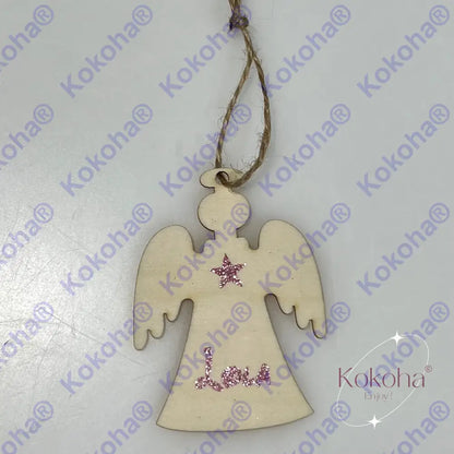 Ange De Noël En Bois Personnalisé Boule Noël