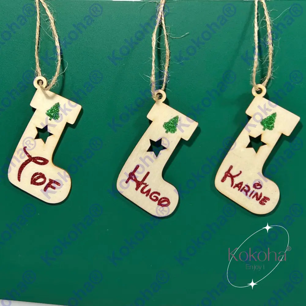 Botte Plate De Noël En Bois Personnalisée Boule Noël