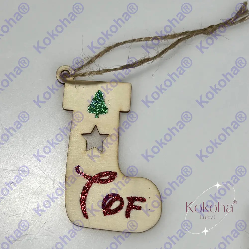 Botte Plate De Noël En Bois Personnalisée Boule Noël