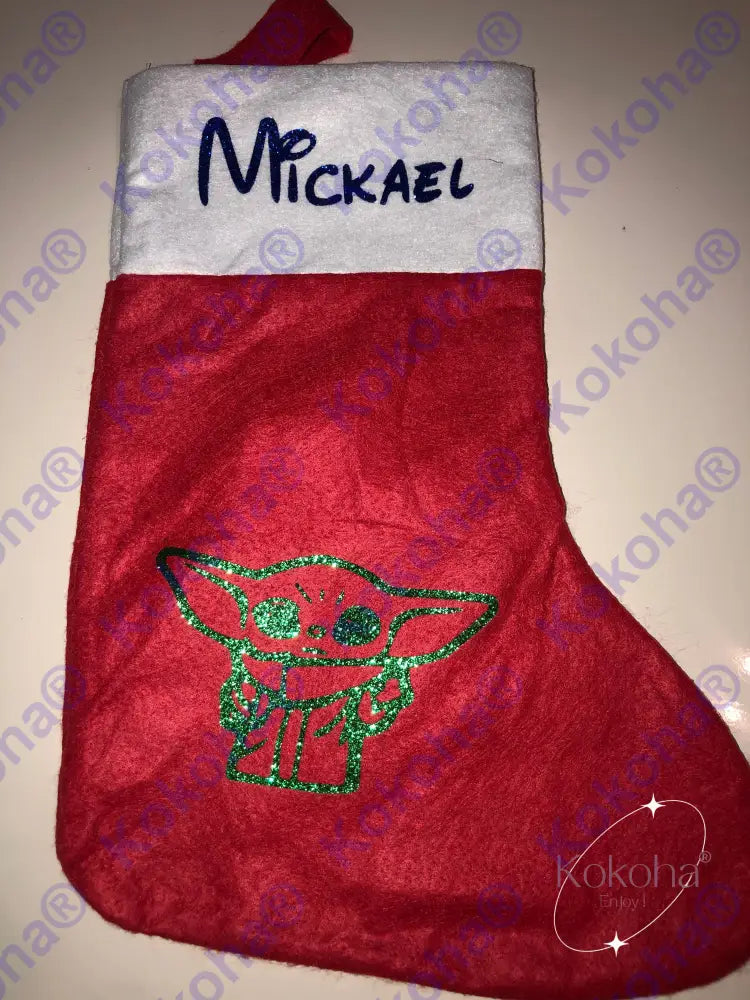 Chaussette De Noël Rouge Personnalisée Chaussette Noël