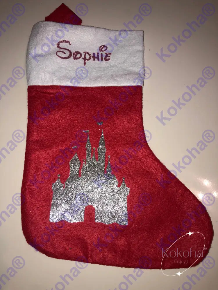 Chaussette De Noël Rouge Personnalisée Chaussette Noël