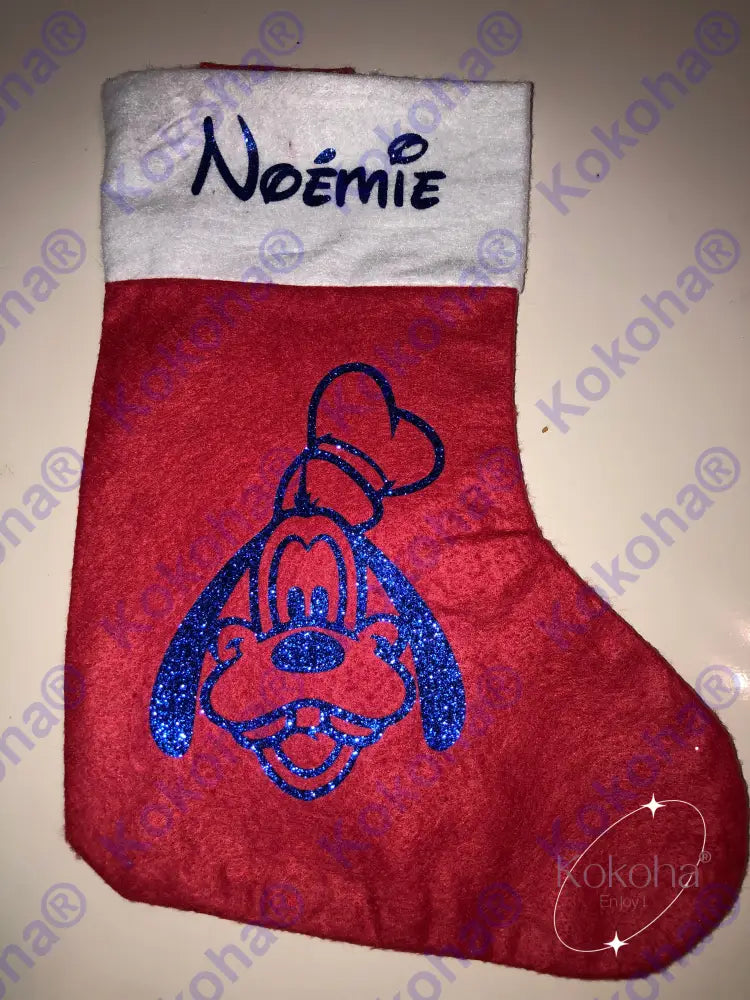 Chaussette De Noël Rouge Personnalisée Chaussette Noël