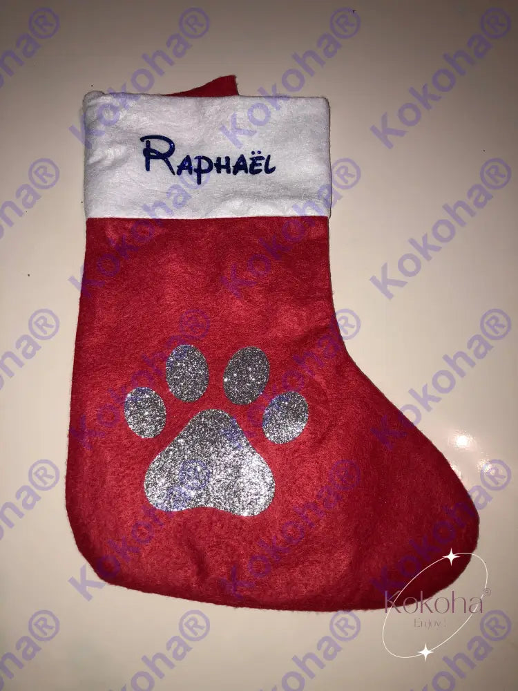 Chaussette De Noël Rouge Personnalisée Chaussette Noël