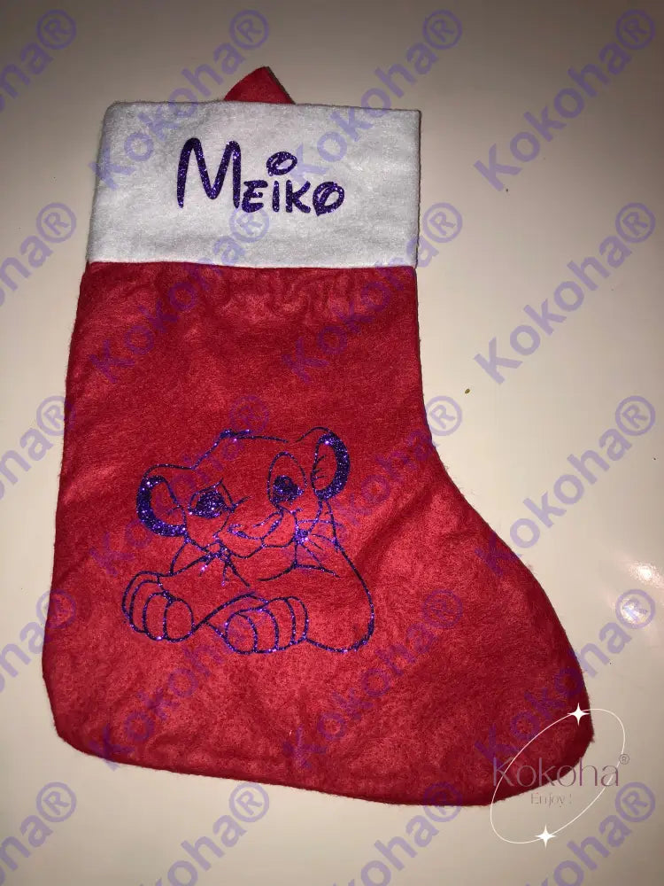 Chaussette De Noël Rouge Personnalisée Chaussette Noël