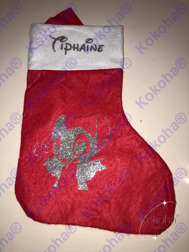 Chaussette De Noël Rouge Personnalisée Chaussette Noël
