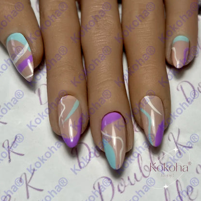 Kit De Press On Nails Et026 Lilas Désign