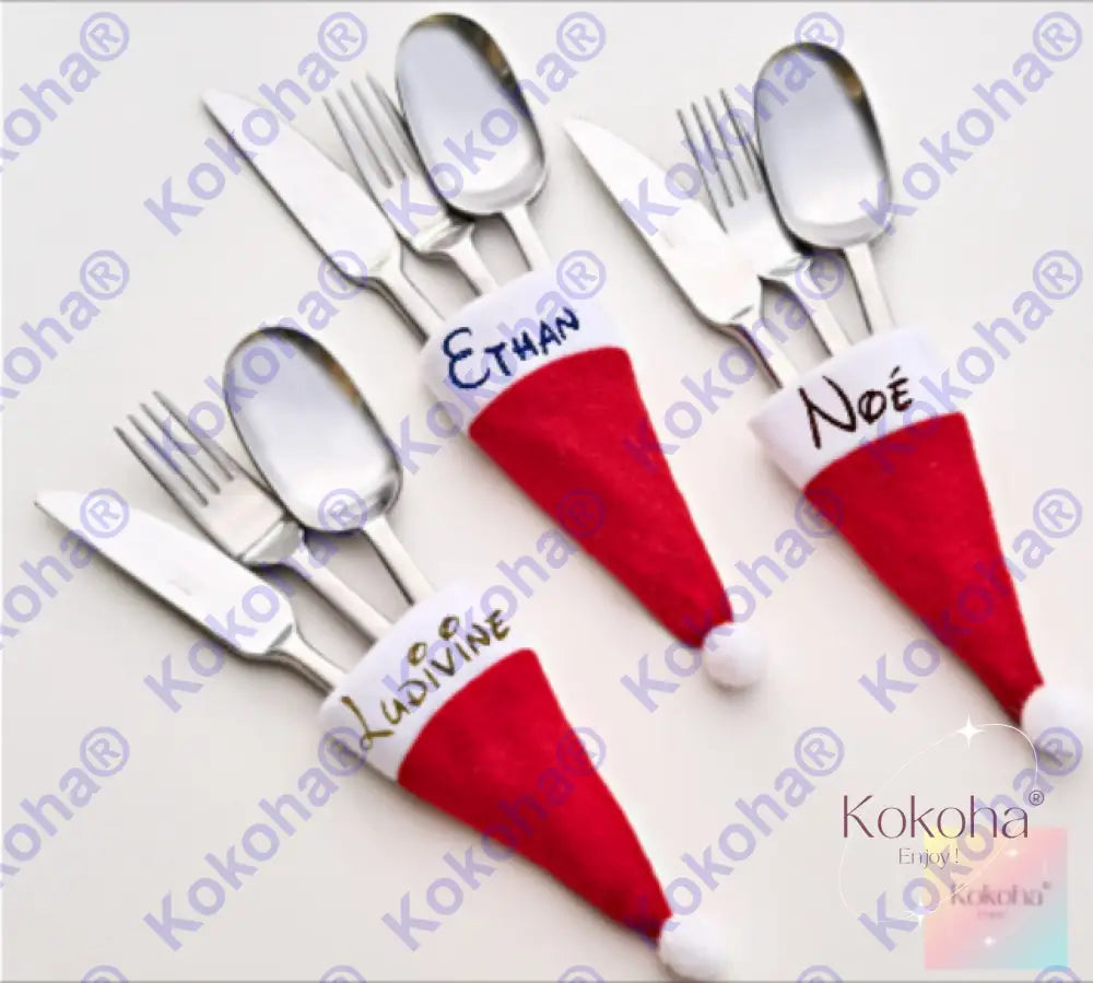 Porte Couverts De Noël Rouge Personnalisé Porte Noël