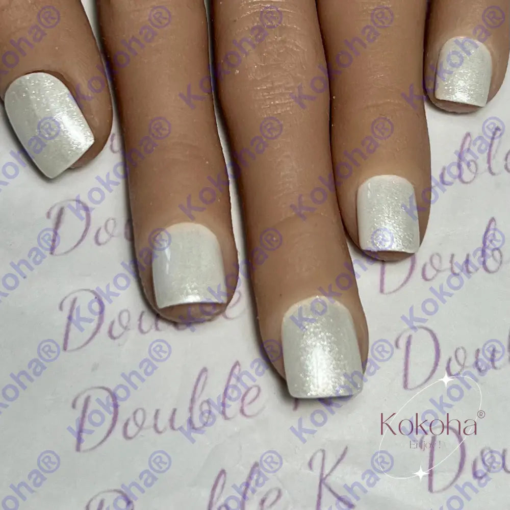 Press On Nails Fast Nails F001 Blanc Nacré Brillant Carré S Désign