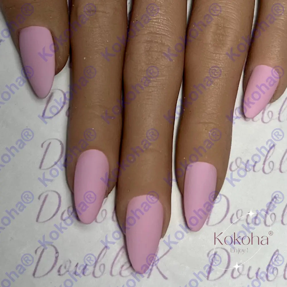 Press On Nails Fast Nails F002 Rose Pastel Mat Amande