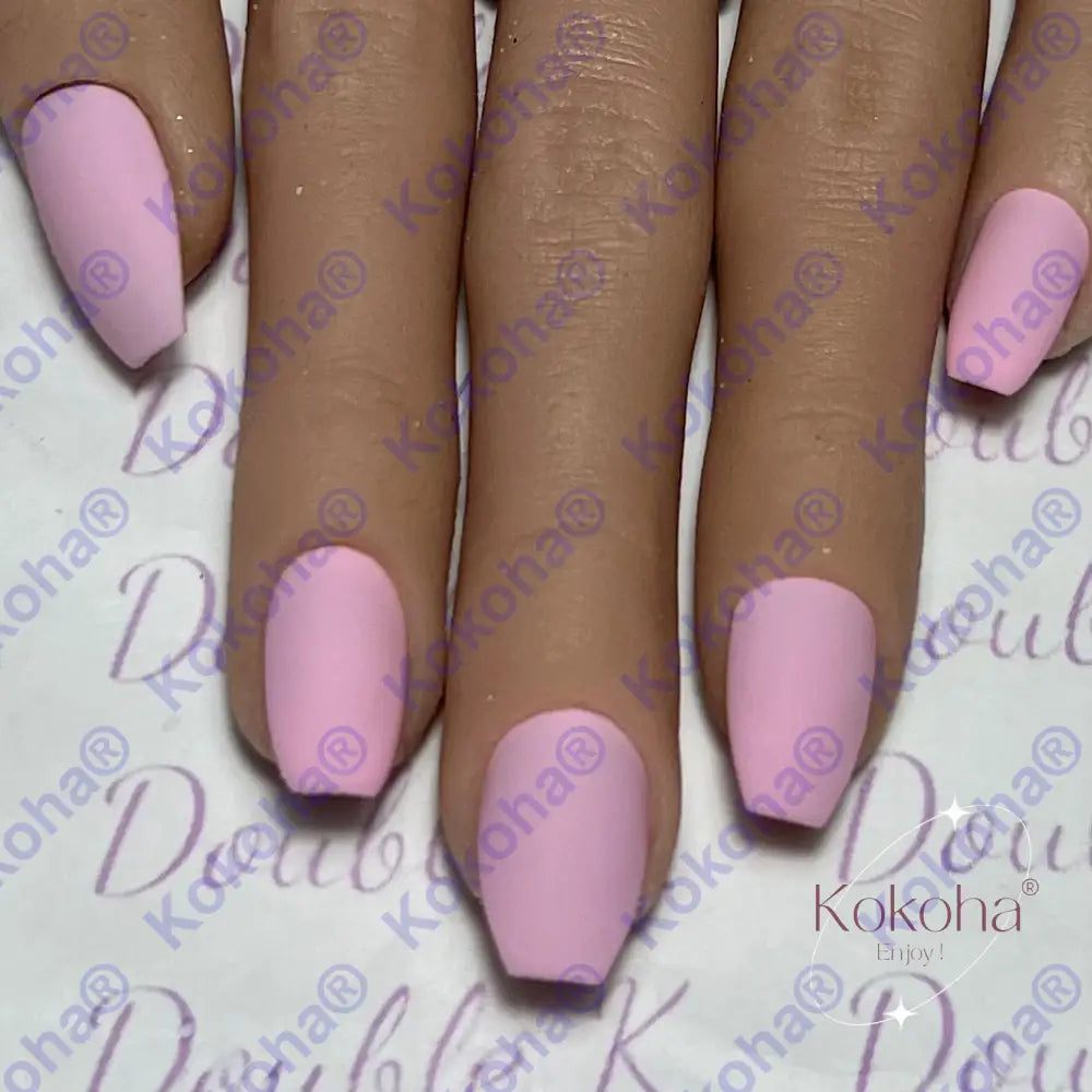 Press On Nails Fast Nails F002 Rose Pastel Mat Coffin S