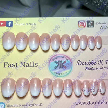 Press On Nails Fast Nails F003 Baby Boomer Brillant