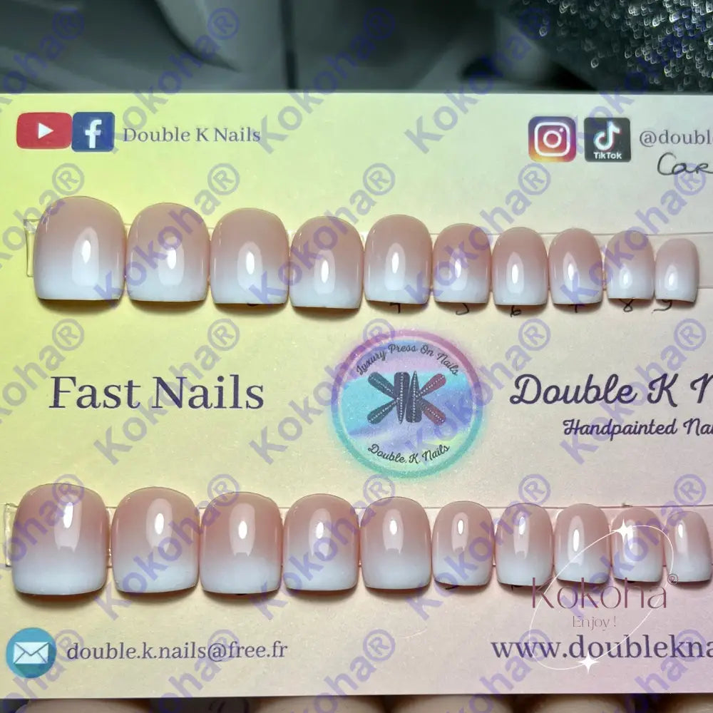 Press On Nails Fast Nails F003 Baby Boomer Brillant