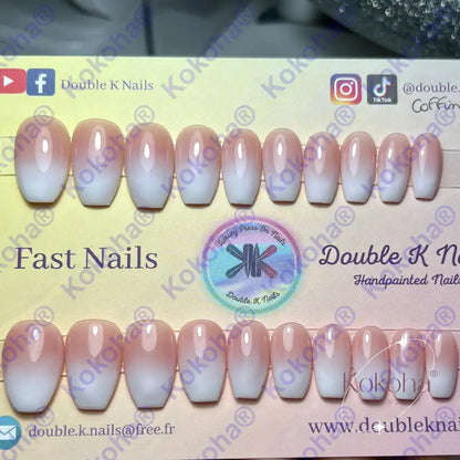 Press On Nails Fast Nails F003 Baby Boomer Brillant