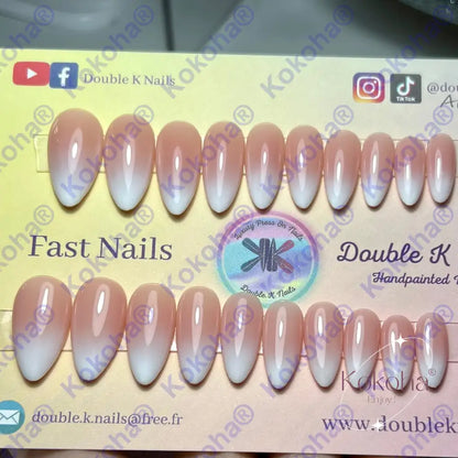 Press On Nails Fast Nails F003 Baby Boomer Brillant