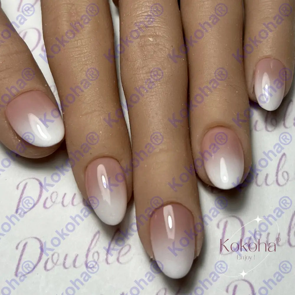 Press On Nails Fast Nails F003 Baby Boomer Brillant Oval